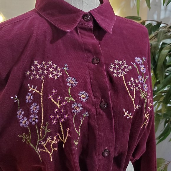 BonWorth Reworked Embroidered Corduroy Crop Top XL - Picture 8 of 8